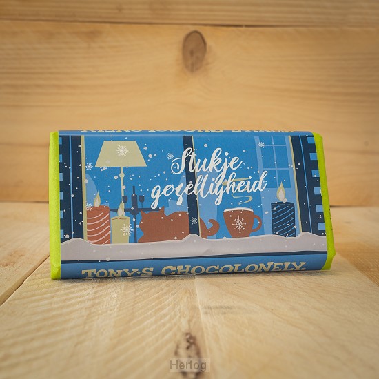 Stukje gezelligheid - chocoladereep 180 gr. romige hazelnoot crunch