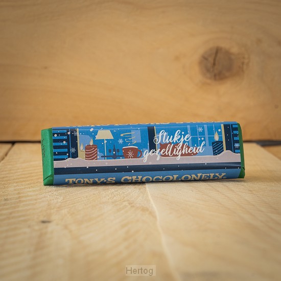 Stukje gezelligheid - chocoladereep 50 gr. romige hazelnoot crunch