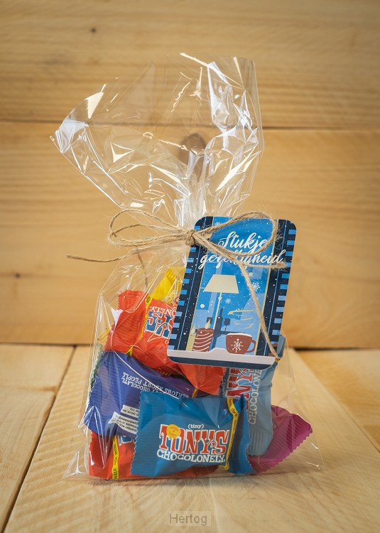 Stukje gezelligheid - zakje chocolaatjes