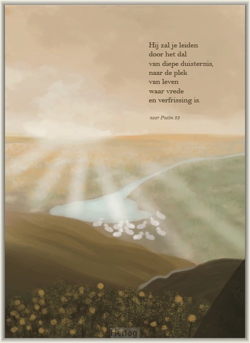 Hij zal je leiden door het dal - enkele kaart met envelop