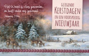 Map Gezegende Kerstdagen en een Voorspoedig Nieuwjaar - met Bijbelstekst