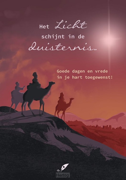 Het Licht schijnt in de duisternis... - wenskaart met gedicht Joke Verweerd