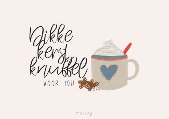 Dikke kerstknuffel voor jou - kaart