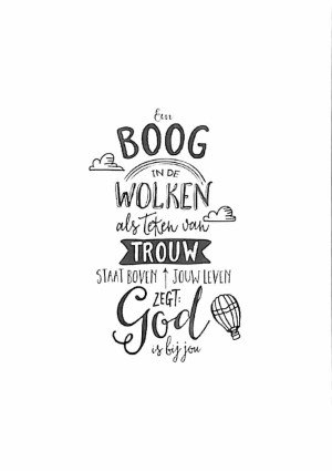 Een boog in de wolken als teken van trouw - minikaartje