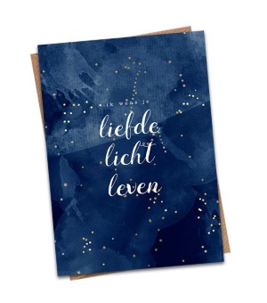 Ik wens je liefde licht leven - minikaartje kerst