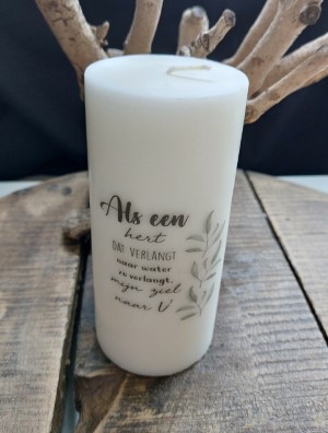 Als een hert dat verlangt naar water - stompkaars ivoor
