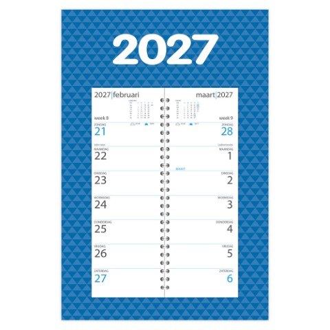 Omlegweekkalender 2027 - op schild