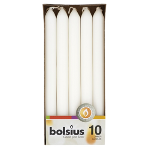 Dinerkaarsen wit - 10 stuks