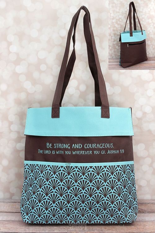 Be strong and courageous - canvas tas