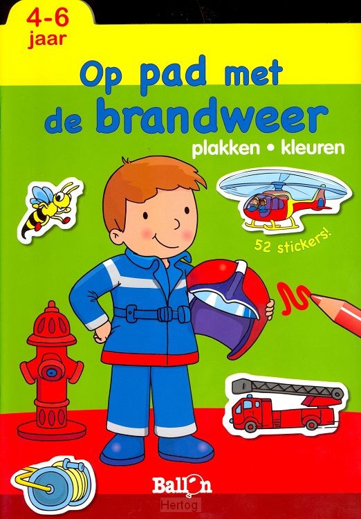 Op pad met de brandweer - plakken en kleuren