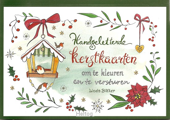Handgeletterde kerstkaarten om te kleuren en te versturen