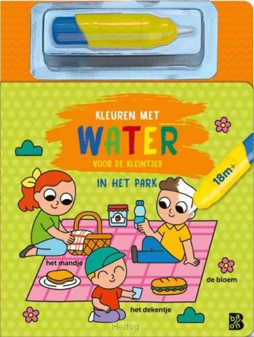 Kleuren met water voor de kleintjes - in het park
