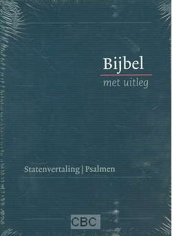 Bijbel met uitleg, 140 x 198 mm, harde band in cassette - blauw