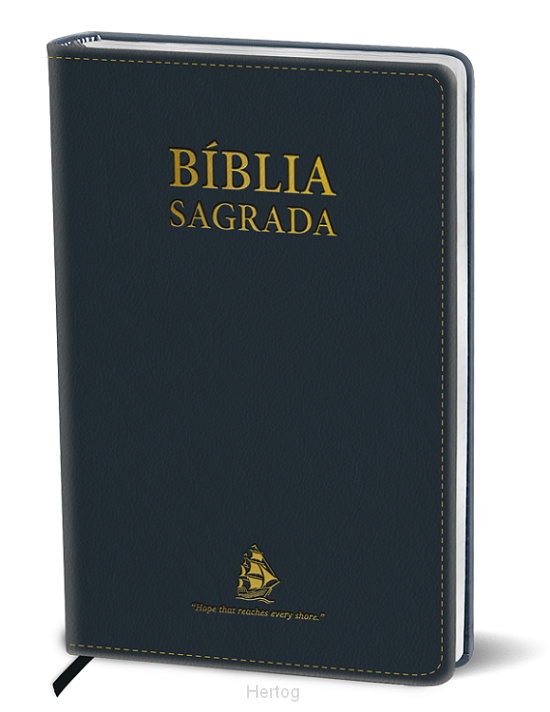 Portuguese Bijbel flexibel - blauw