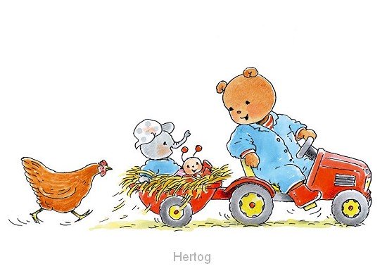 Bobbi op de tractor - kaart