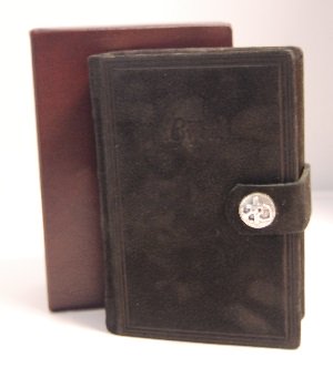 SV micro nubuck zwart drukknop - geloof hoop liefde