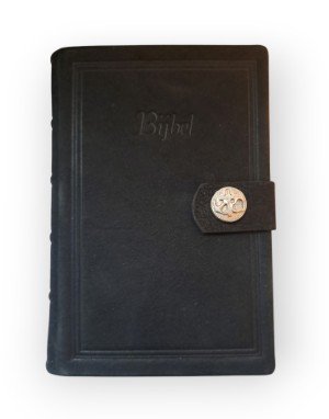 GBSD goudsnee, nubuck C zwart - zilveren drukknop ghl