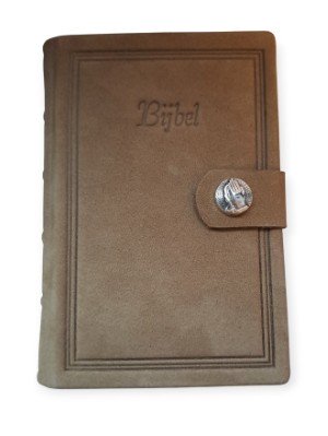 GBSD goudsnee, index, nubuck B taupe - zilveren drukknop handen