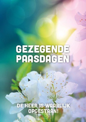 Gezegende Paasdagen - wenskaart met Bijbeltekst