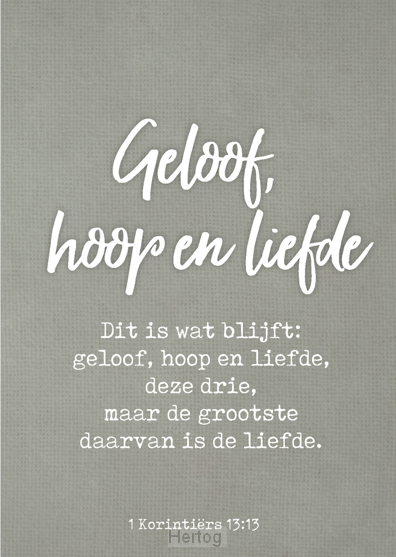 Geloof hoop en liefde - kaart