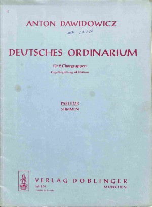 Deutsches ordinarium für 2 Chorgruppen - Tweedehands notenschrift