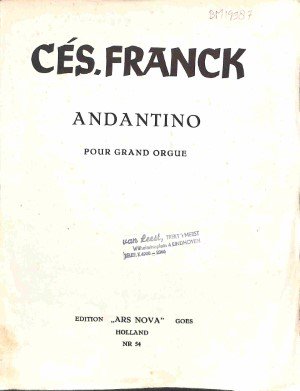Andantino pour grand orgue  - Tweedehands notenschrift 