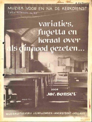Variaties, fugetta en koraal over 'Als g'in nood gezeten' - Tweedehands notenschrift