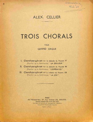 Trois chorals - Tweedehands notenschrift