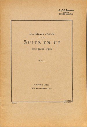 Suite en ut pour grand orgue - Tweedehands notenschrift