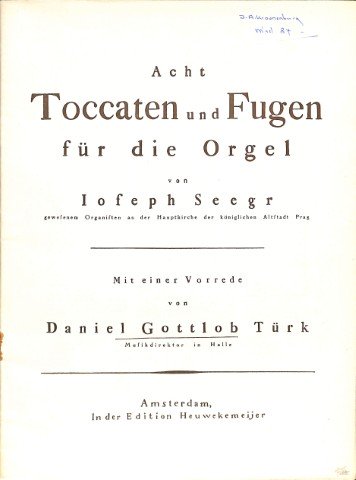 Acht Toccaten und Fugen - Tweedehands notenschrift