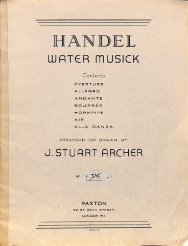 Water musick - Tweedehands notenschrift