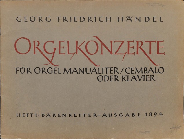 Orgelkonzerte - deel 1 - Tweedehands notenschrift