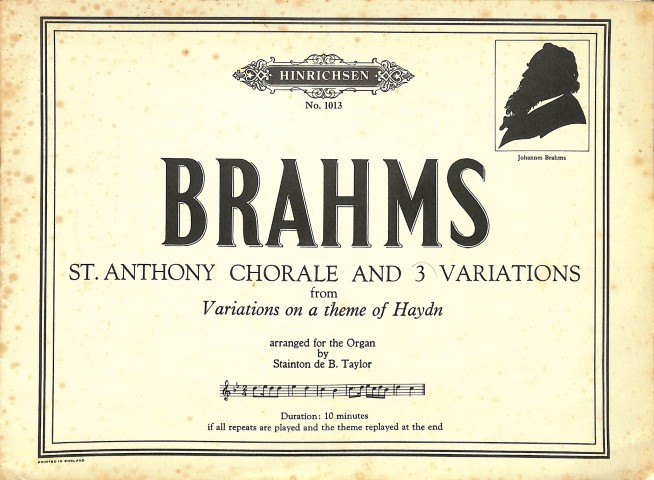 St. Anthony chorale and 3 variations from variations on a theme of Haydn - Tweedehands notenschrift