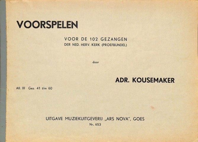 Voorspelen voor de 102 gezangen - deel 3 - Tweedehands notenschrift