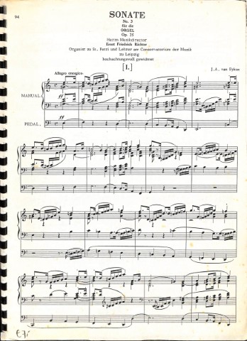 Sonate no. 3 für die Orgel op. 25 Herrn Musikdirector Ernst Friedrich Richter - Tweedehands notensch