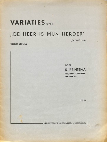 Variaties de Heer is mijn Herder - Tweedehands notenschrift
