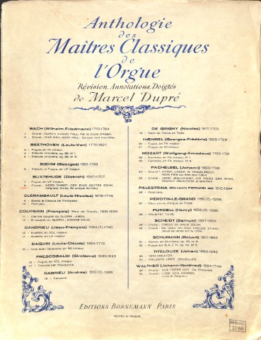 Anthologie des Maitres Classiques de I'Orgue - Tweedehands notenschrift