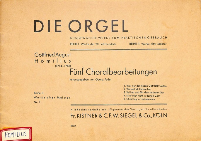 Fünf Choralbearbeitungen - Tweedehands notenschrift