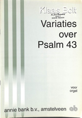 Variaties over Psalm 43 - Tweedehands notenschrift