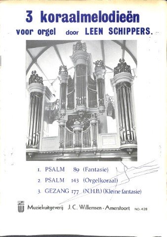 3 koraalmelodieën - Tweedehands notenschrift