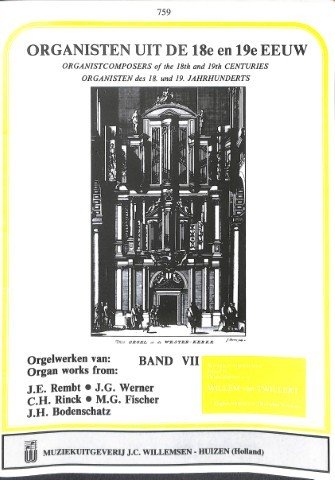 Organisten uit de 18e en 19e eeuw - Deel 7 - Tweedehands notenschrift