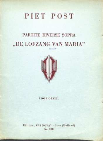 Partite diverse sopra 'De lofzang van Maria' - Tweedehands notenschrift