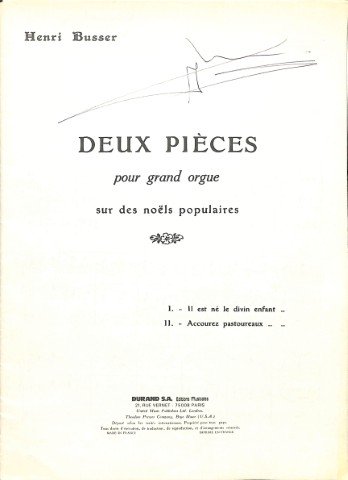 Deux pièces sur des Noëls populaires - Tweedehands notenschrift