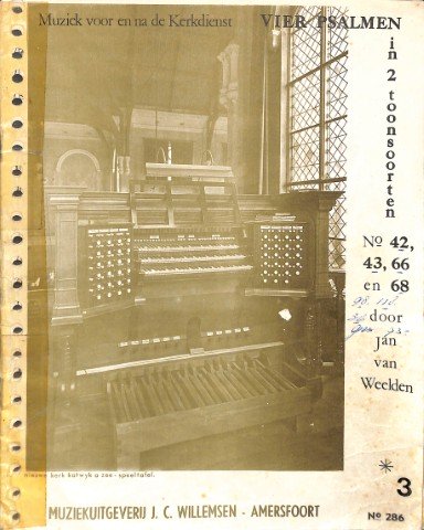 Muziek voor en na de kerkdienst: Vier psalmen in 2 toonsoorten - deel 3 - Tweedehands notenschrift