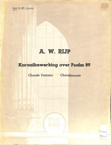 Koraalbewerking over Psalm 89 - Tweedehands Klavar