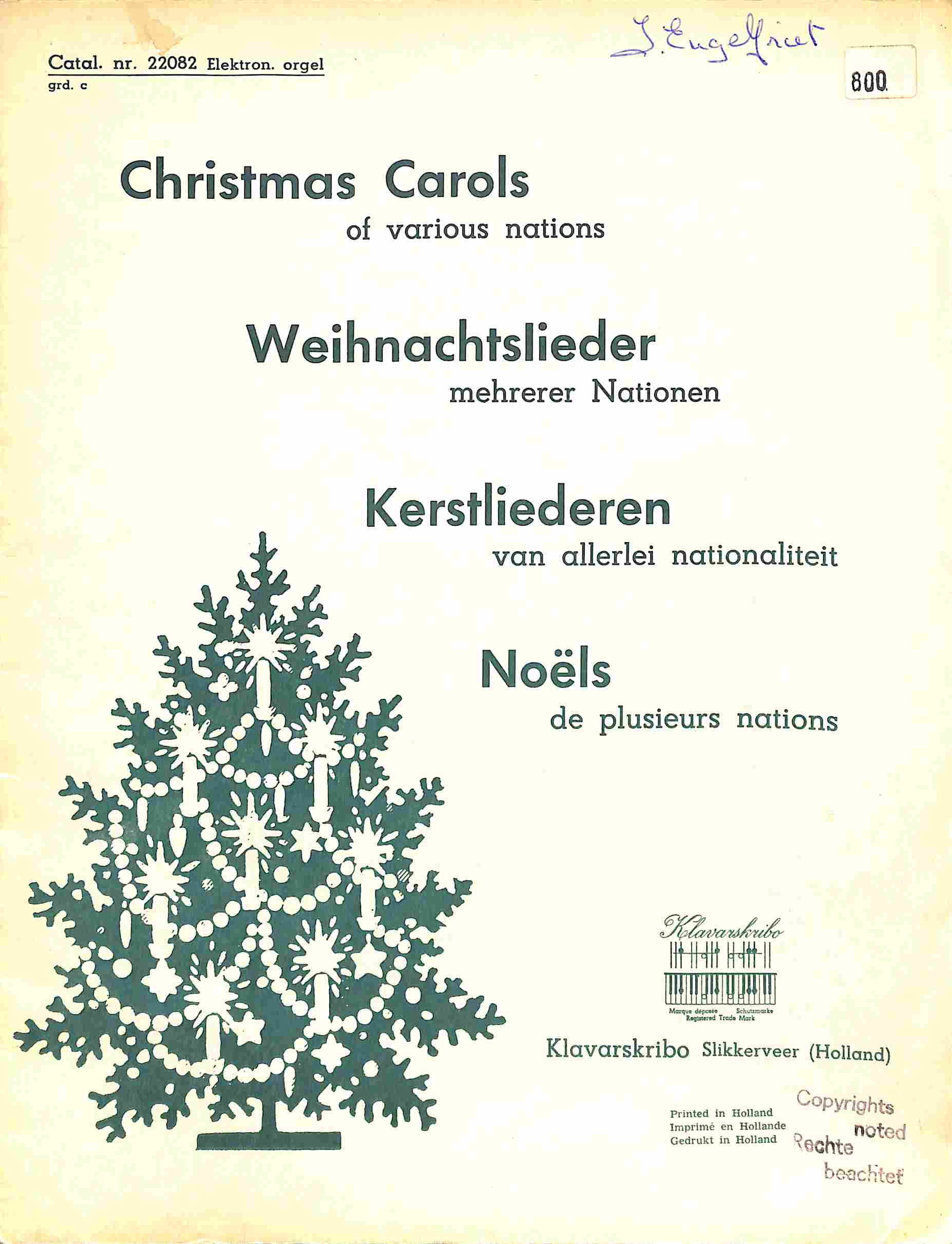 Christmas carols of various nations - Tweedehands Klavar