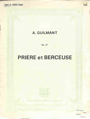 Priere et berceuse - Tweedehands Klavar