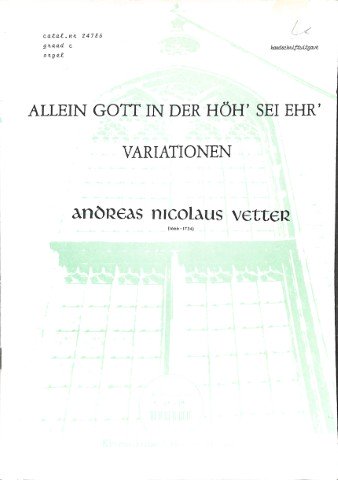 Allein Gott in der Höh' sei Ehr - Tweedehands Klavar 